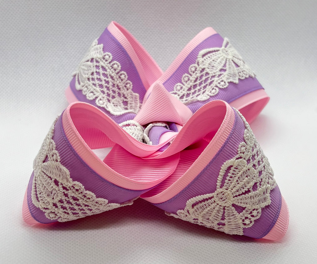 Pink & Purple Bow Lace Bow